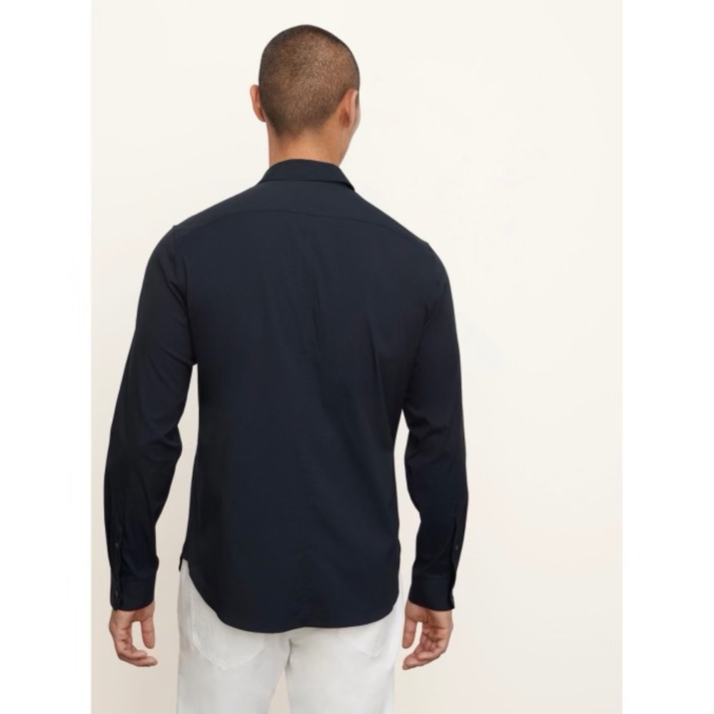 Vince Dark Blue Cotton Button Up - Picture 4 of 6